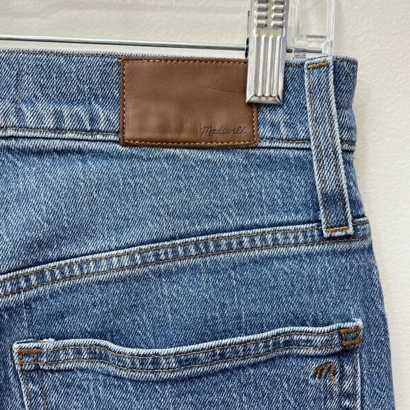 Madewell Womens High-Rise Distressed Hem Straight Leg Jeans Size 27 Cotton Denim - Picture 5 of 10